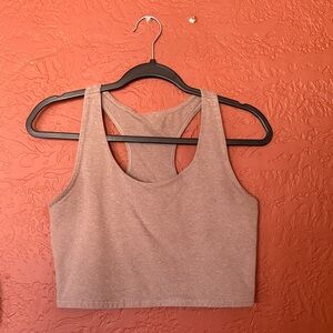 Pact Tan Racerback Crop Top